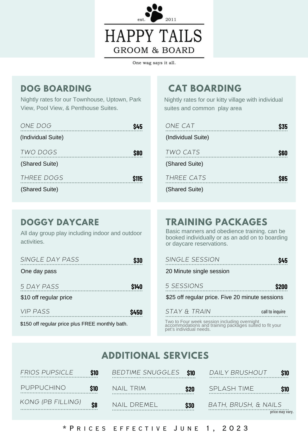 Boarding Happy Tails Groom & Board